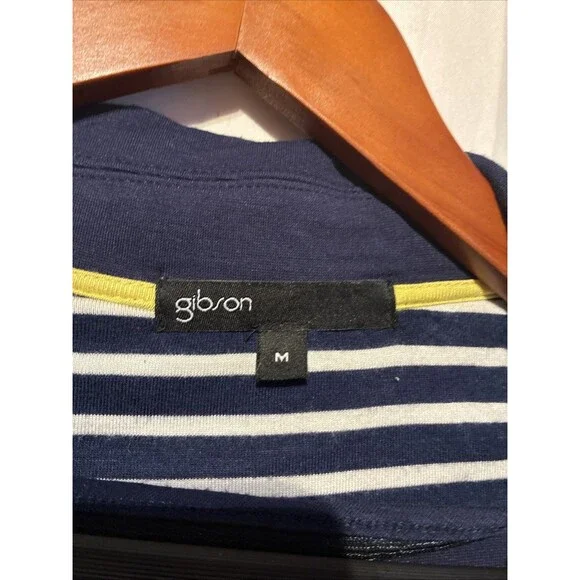 Gibson Navy Knit Blazer Cardigan Womens Medium Open Front Stretch Career - Picture 6 of 11